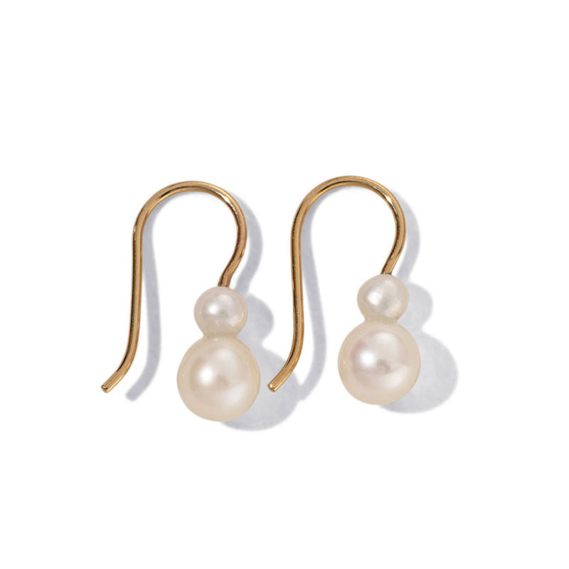Aphrodite Earring, Pearl, 9kt Yellow Gold