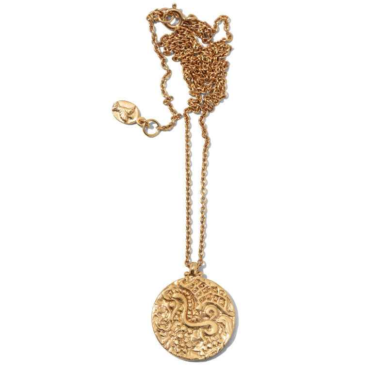 Apollo Necklace, Emerald, Gold