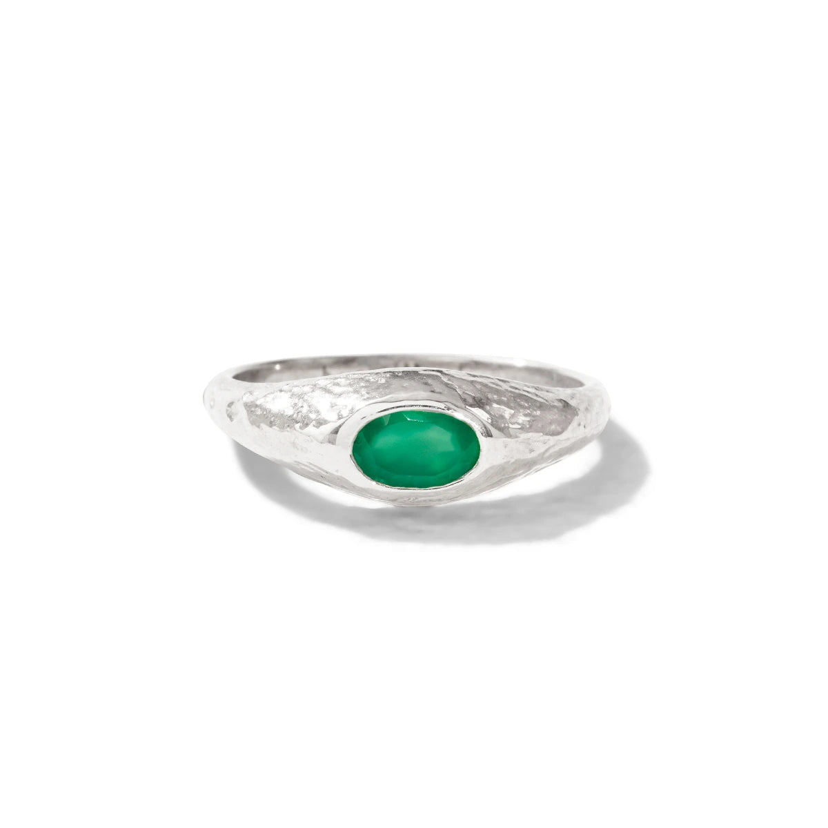 Aurelia Ring, Green Onyx, Silver