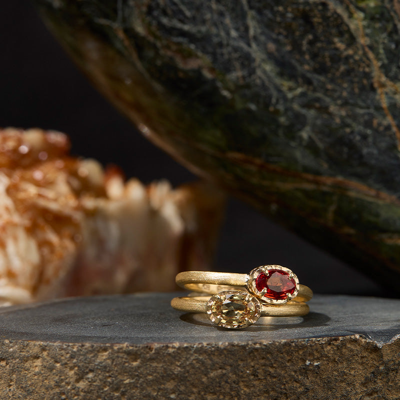 Ceres Rings Mini Ceres Orange Sapphire Ring in 9kt Yellow Gold – Kerry Rocks Jewellery