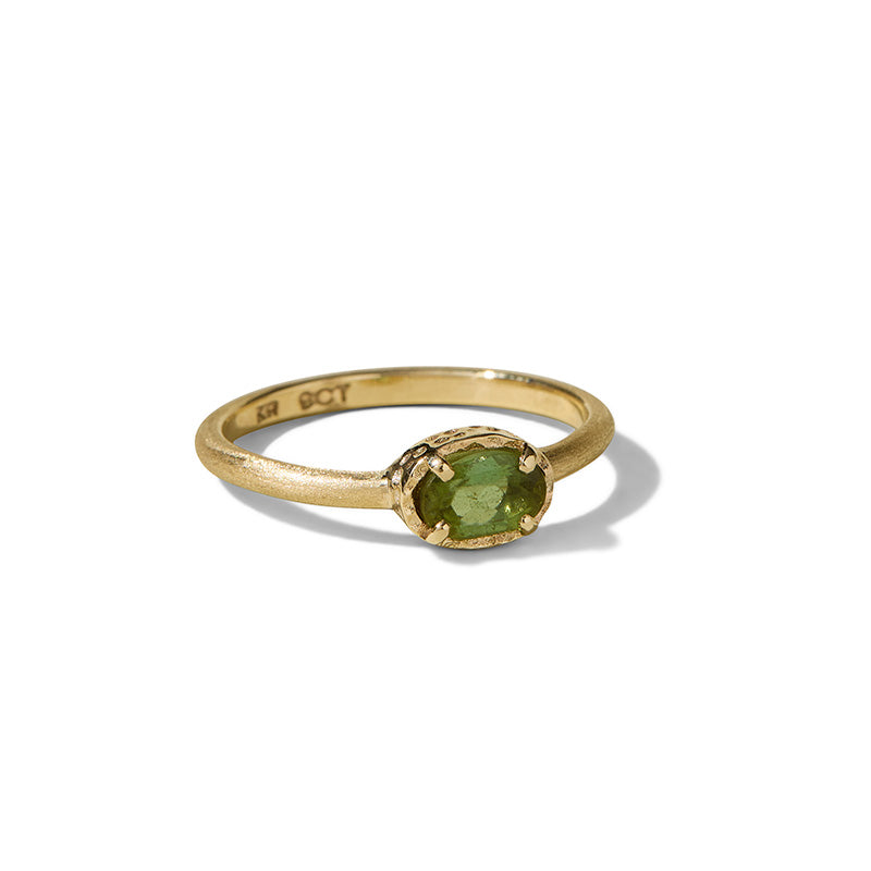 Mini Ceres Ring, Green Sapphire, 9kt Yellow Gold