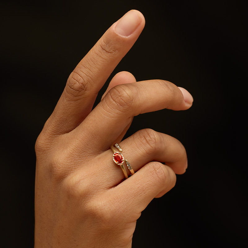 Sphere Orange Rings Mini Ceres Orange Sapphire Ring in 9kt Yellow Gold – Kerry Rocks Jewellery