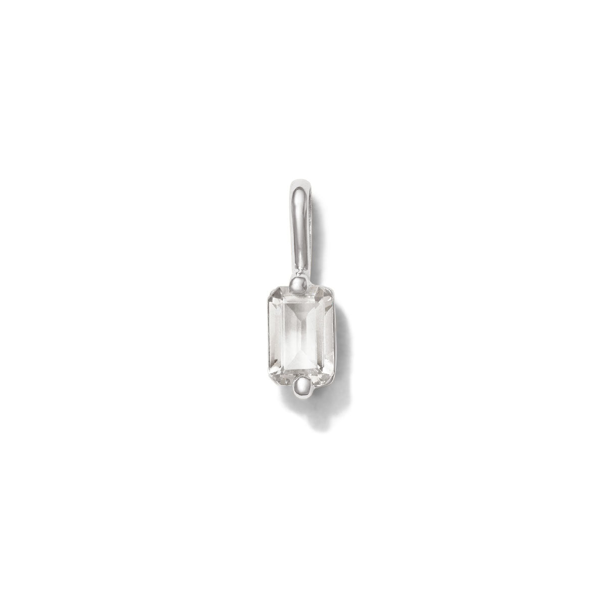 Baguette Pendant, White Topaz, Silver