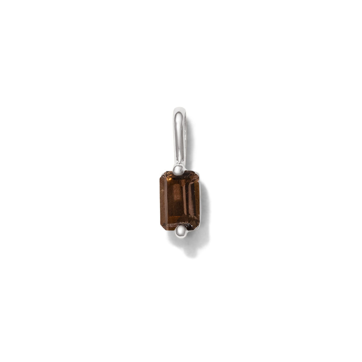 Baguette Pendant, Smokey Quartz, Silver