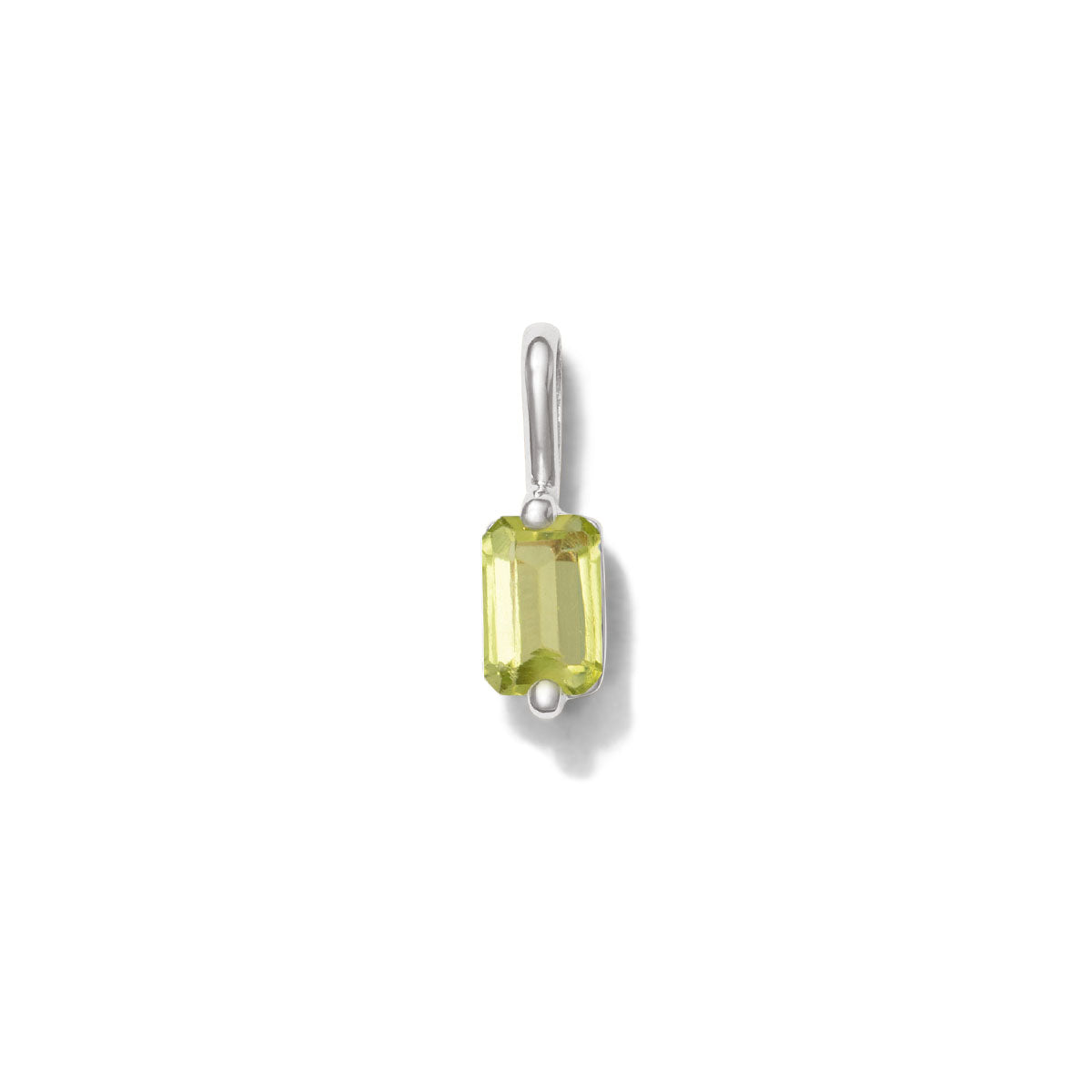 Baguette Pendant, Peridot, Silver