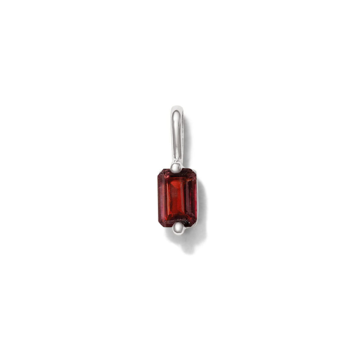 Baguette Pendant, Garnet, Silver