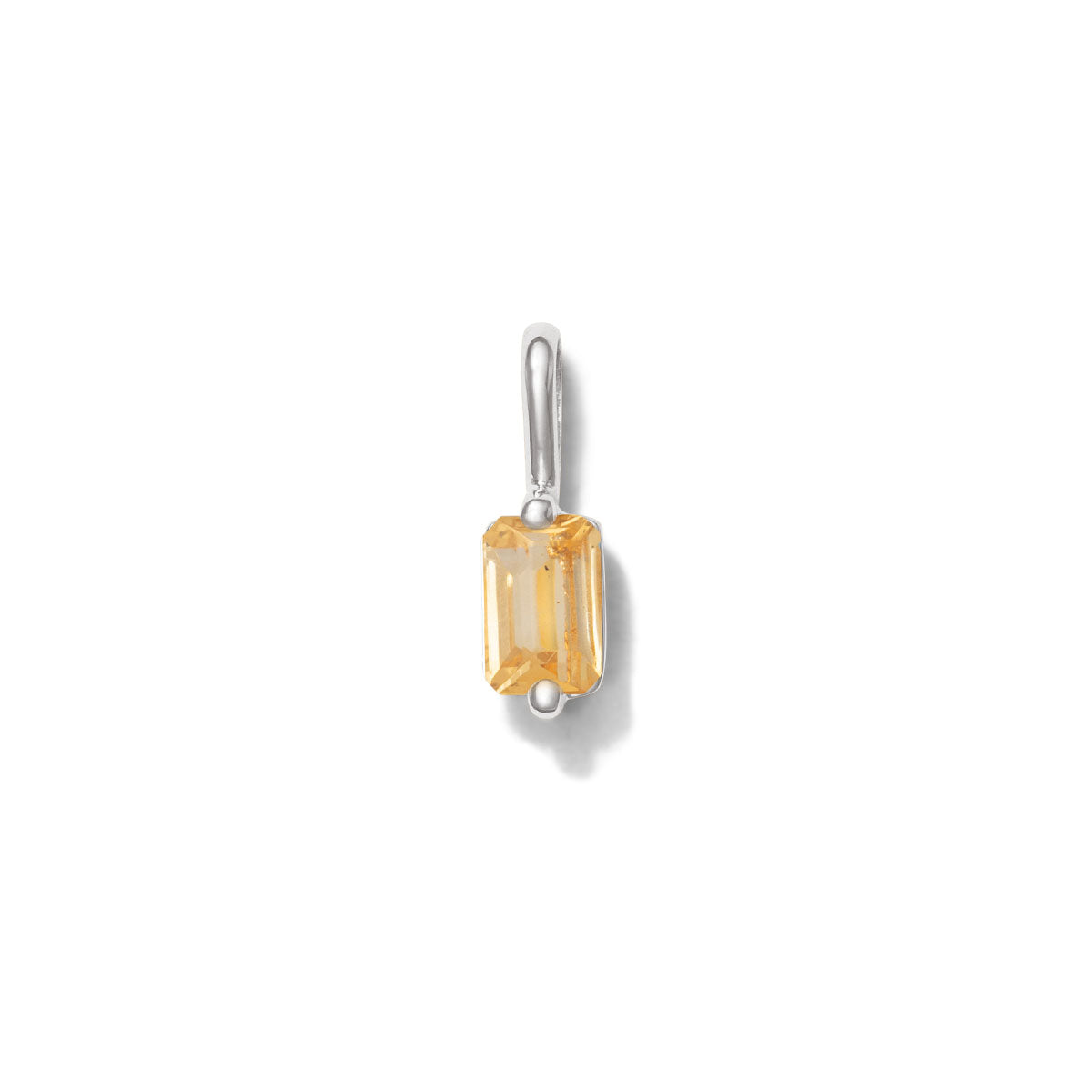 Baguette Pendant, Citrine, Silver