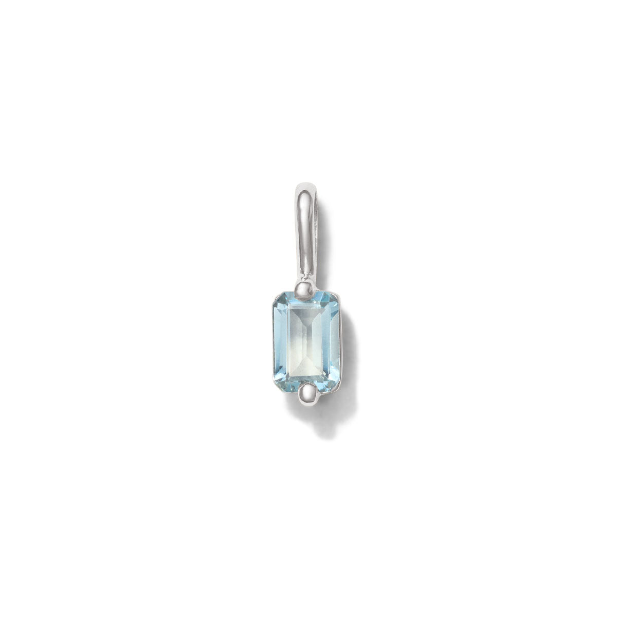 Baguette Pendant, Blue Topaz, Silver