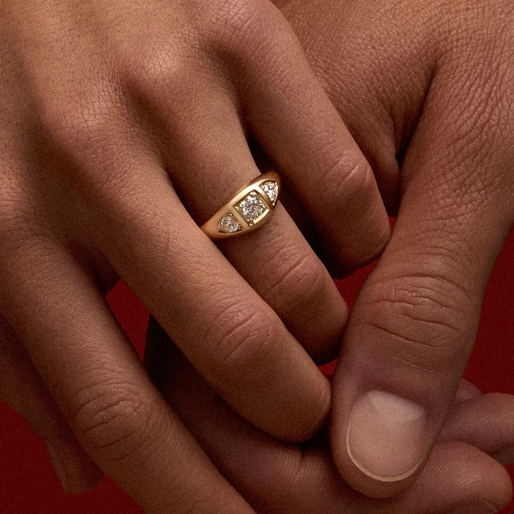 Lumen Ring, Diamond, Solid Yellow Gold