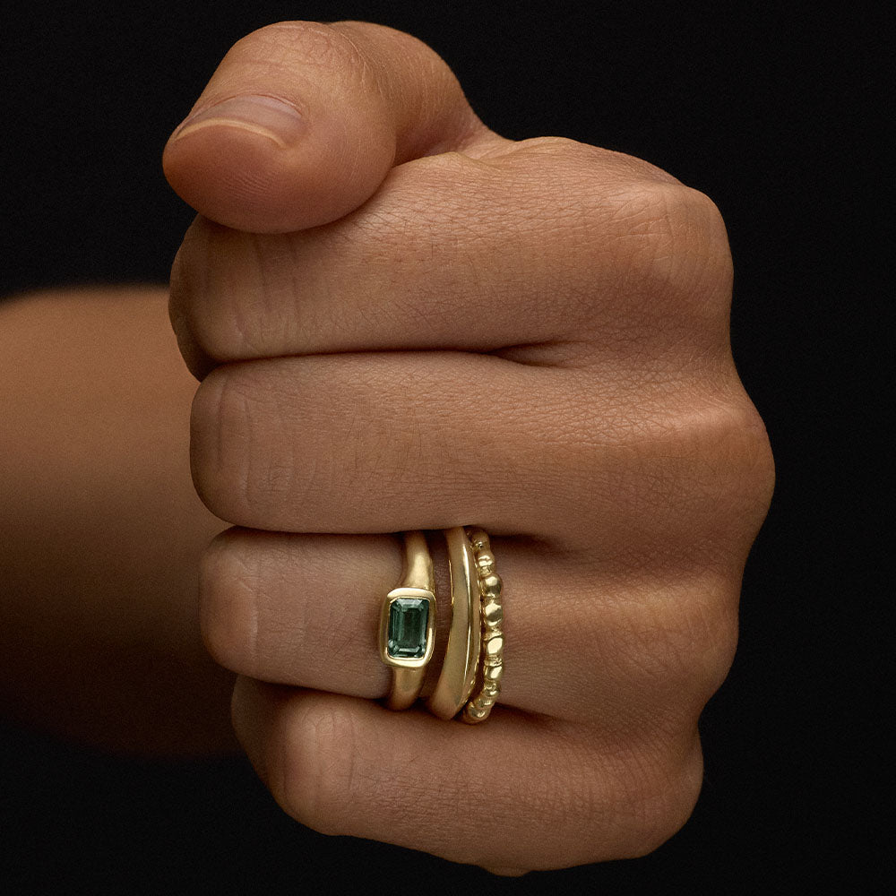 Organica Ring, Green Sapphire, 14kt Yellow Gold