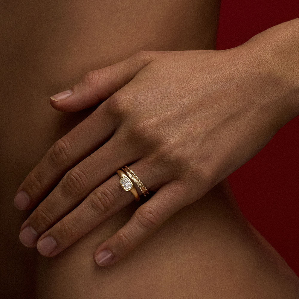 Organica Ring, Radiant Diamond, Solid Yellow Gold