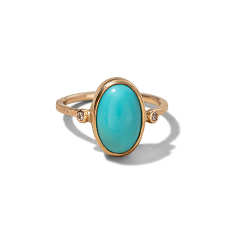 Elektra Ring, Turquoise, 9kt Yellow Gold