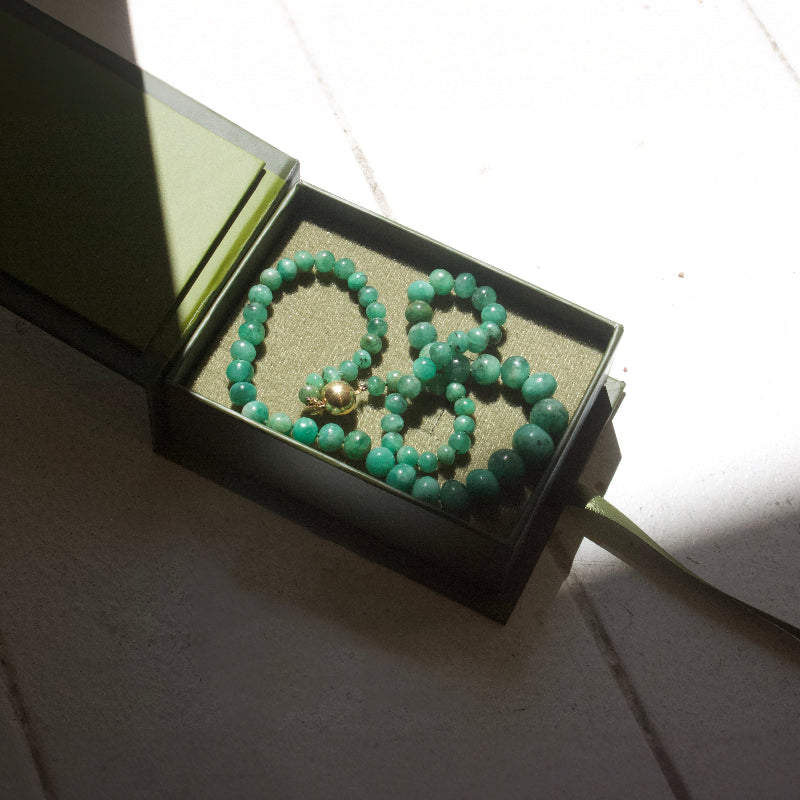 Chronos Strand, Emerald, 14kt Yellow Gold