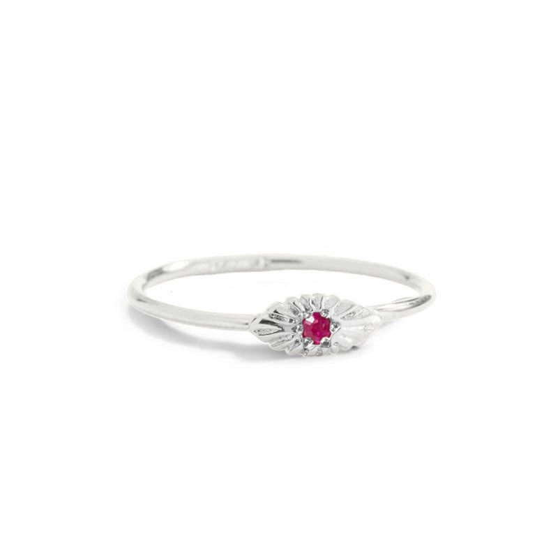 Evil Eye Ring, Ruby, Silver