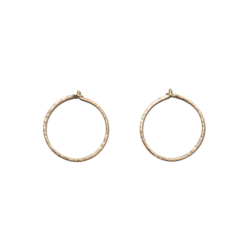 Fine Forged Hoops, Small, 9kt Yellow Gold