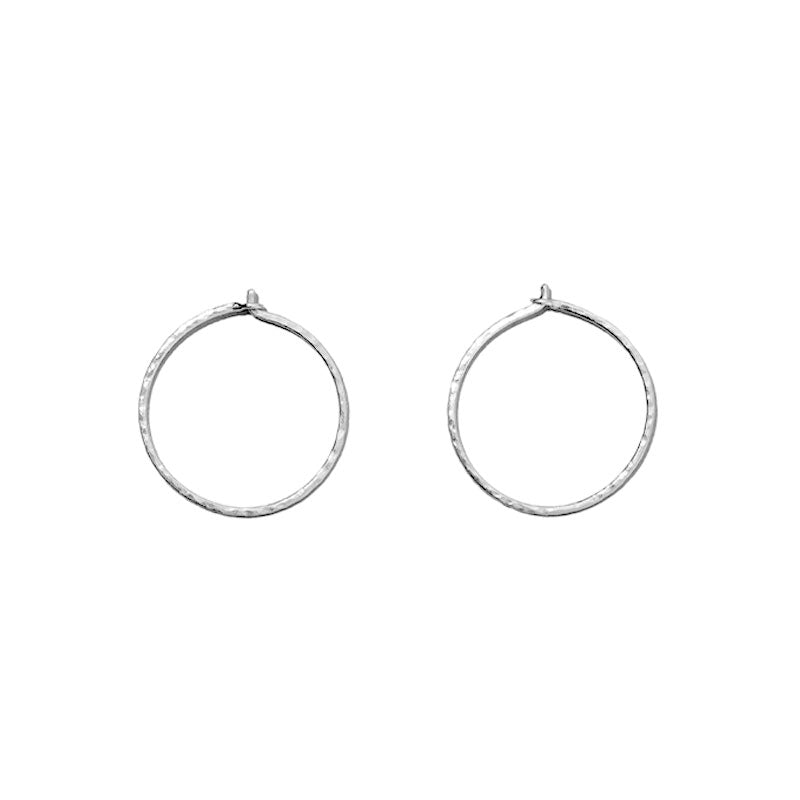 Fine Forged Hoops, Small, Silver
