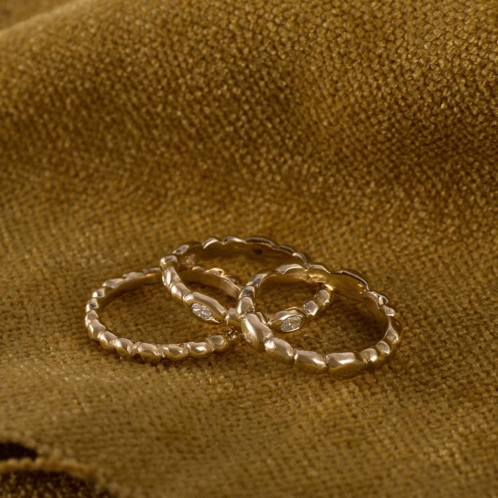 Granula Band, Solid Yellow Gold