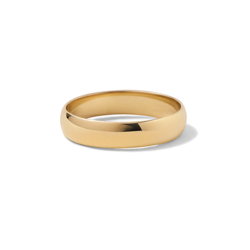 Half Round Band, Solid Yellow Gold