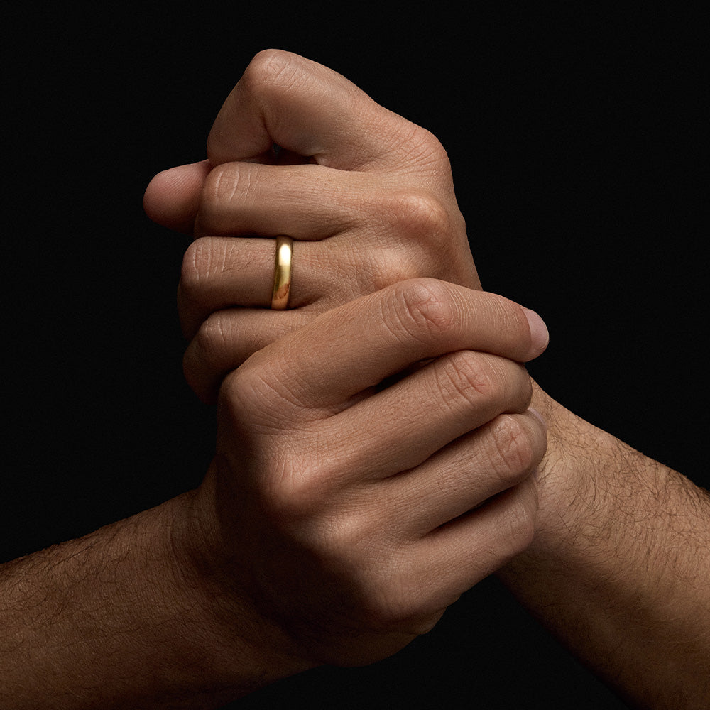 Half Round Band, Solid Yellow Gold