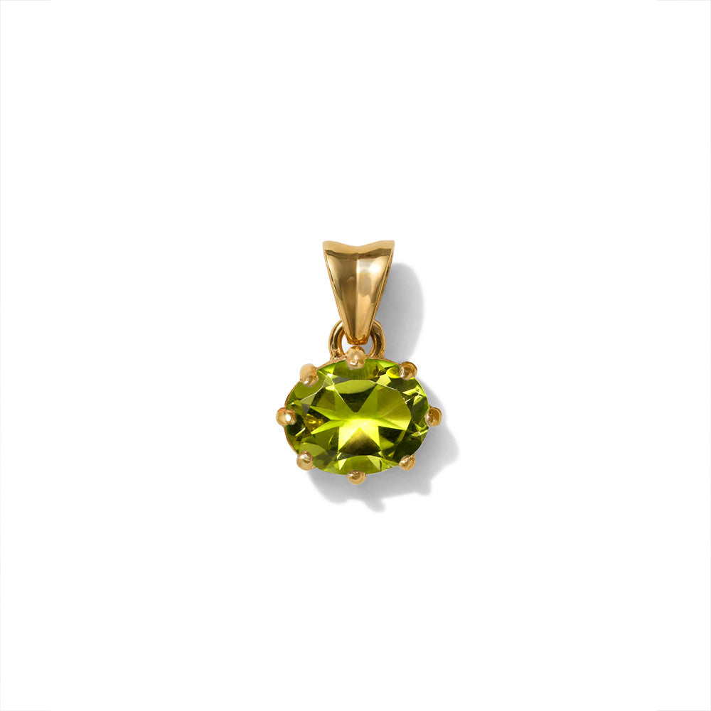 Honour Pendant, Peridot, 9kt Yellow Gold