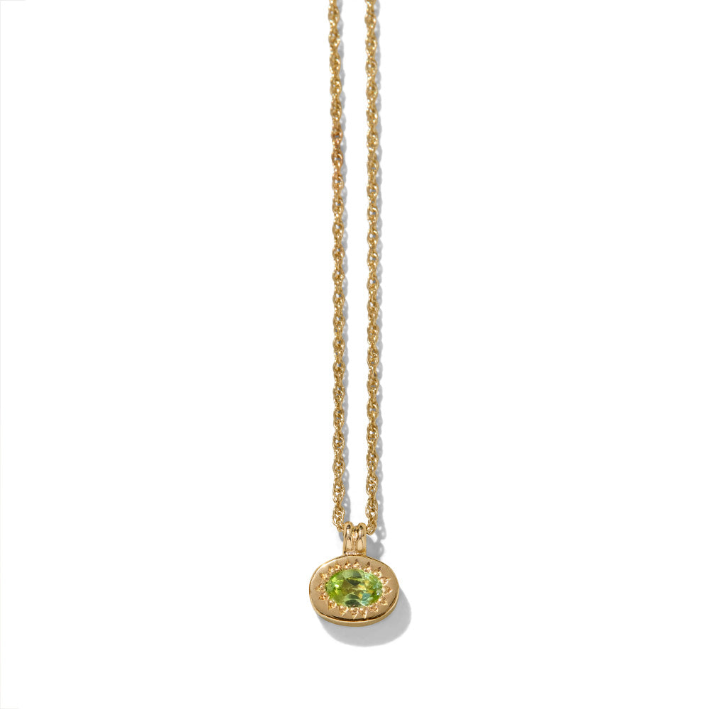 Ilios Necklace, Peridot, 9kt Yellow Gold