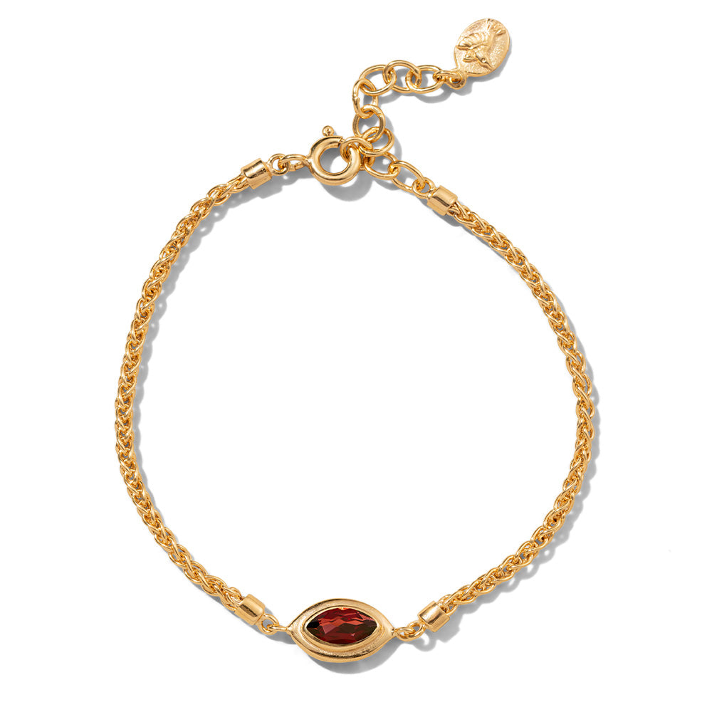 Iris Bracelet, Garnet, Gold