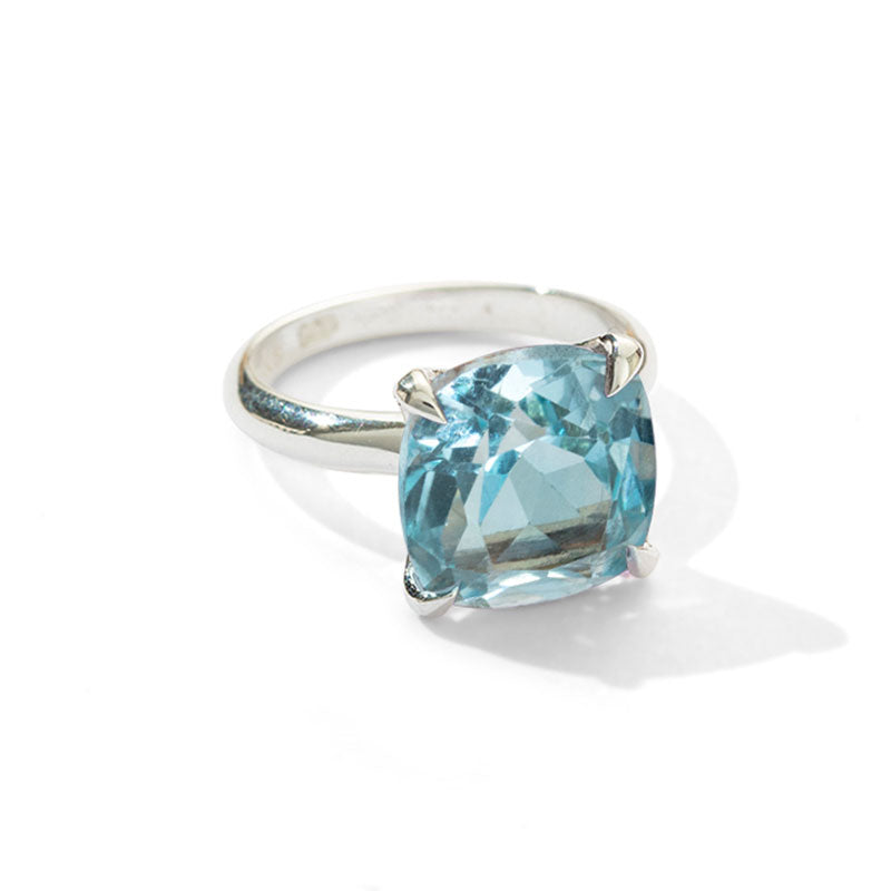 Kara Ring, Blue Topaz, Silver