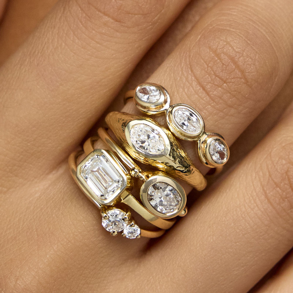 Signature diamond ring designs in solid gold