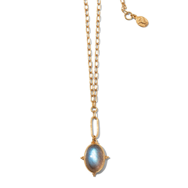 Lab Amulet Labradorite Amulet in Gold – Kerry Rocks Jewellery
