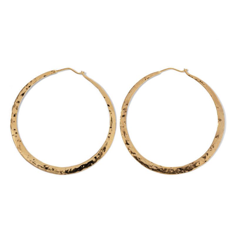 Forged Hoops, Large, Gold