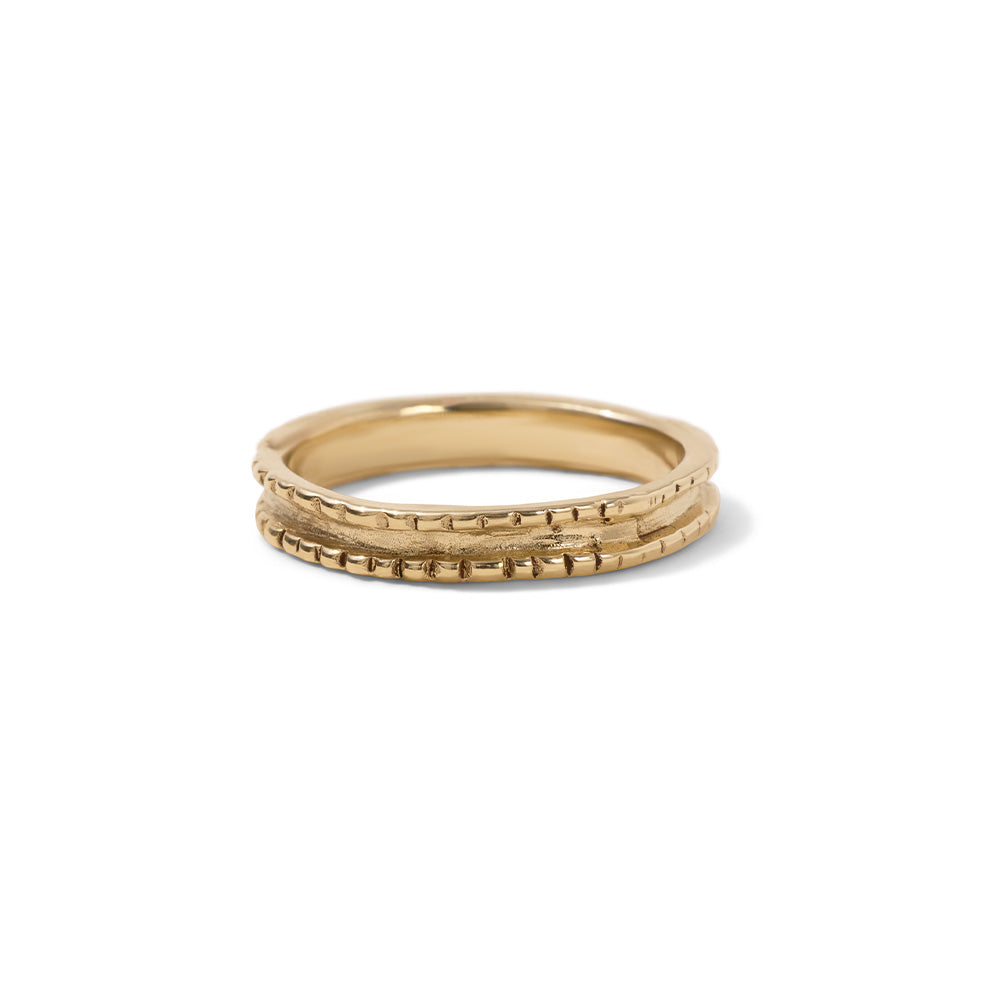 Lichen Band, Solid Yellow Gold