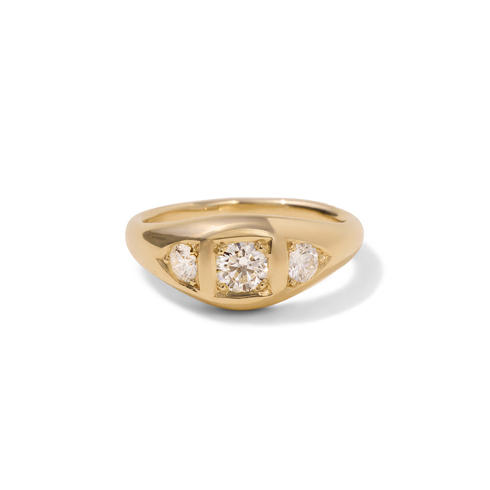 Lumen Ring, Diamond, Solid Yellow Gold