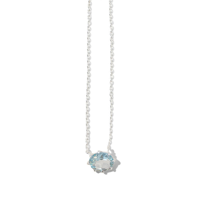 Marie Necklace, Blue Topaz, Silver