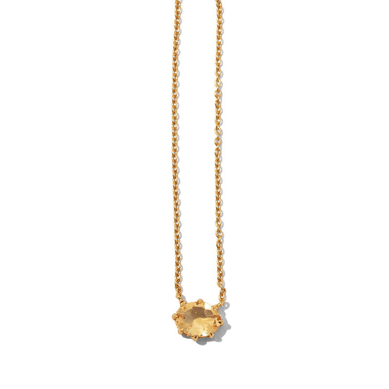 Marie Necklace, Citrine, Gold