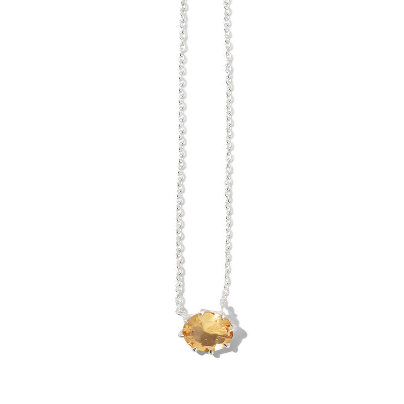 Marie Necklace, Citrine, Silver