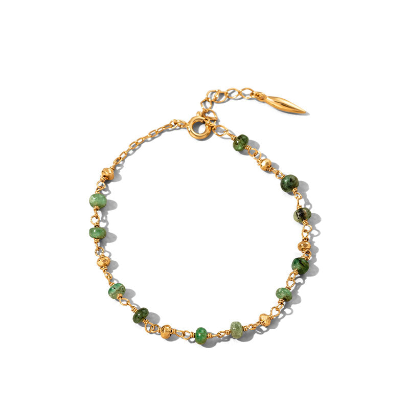 Mercy Bracelet, Emerald, Gold