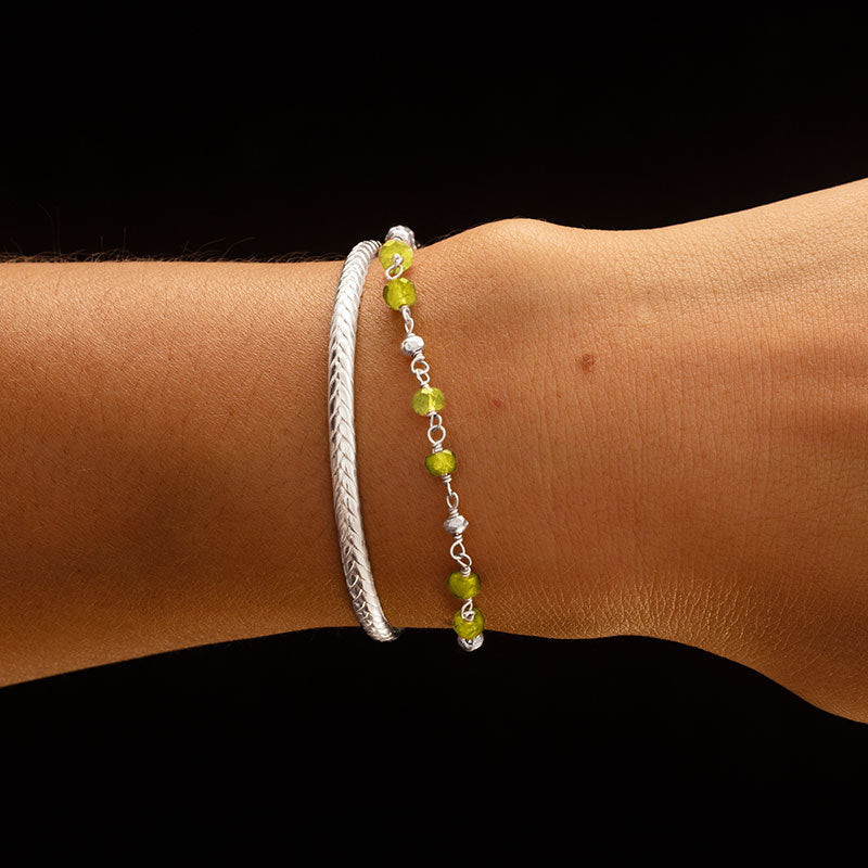 Mercy Bracelet, Peridot, Silver