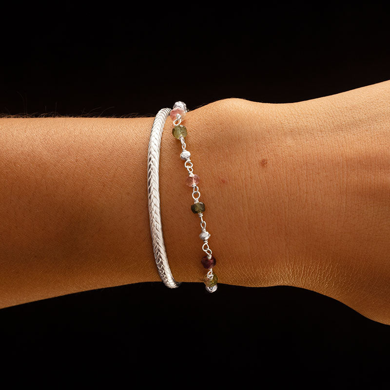 Mercy Bracelet, Tourmaline, Silver