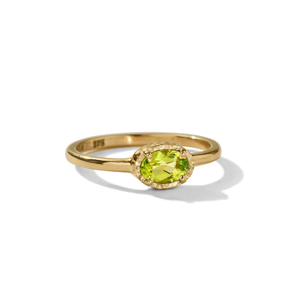 Mini Ceres Ring, Peridot, 9kt Yellow Gold