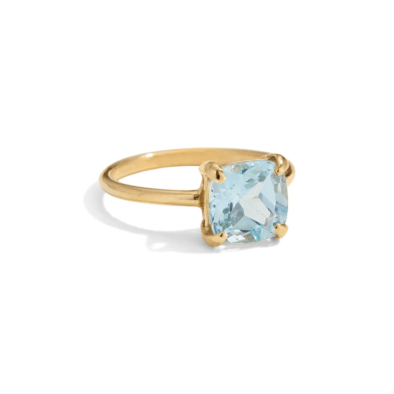 Mini Kara Ring, Blue Topaz, Gold
