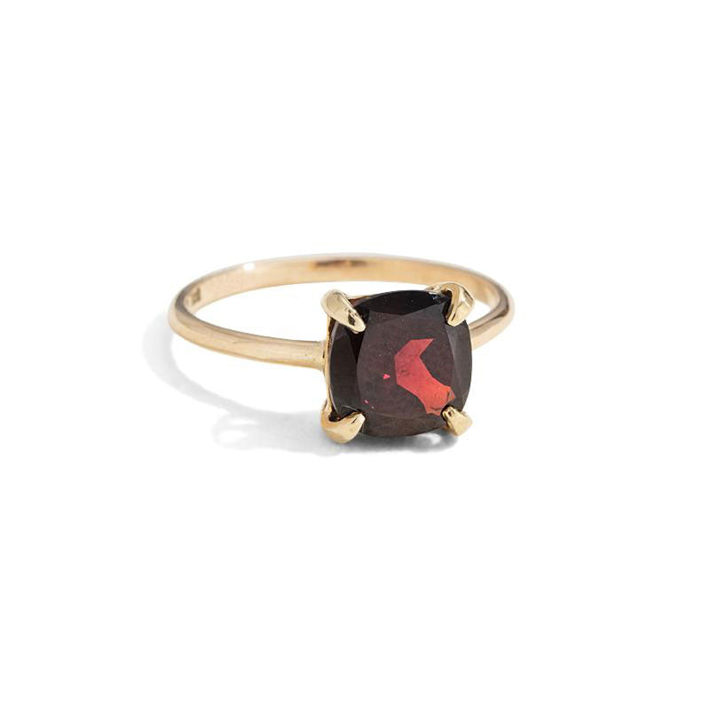 Mini Kara Ring, Garnet, Gold