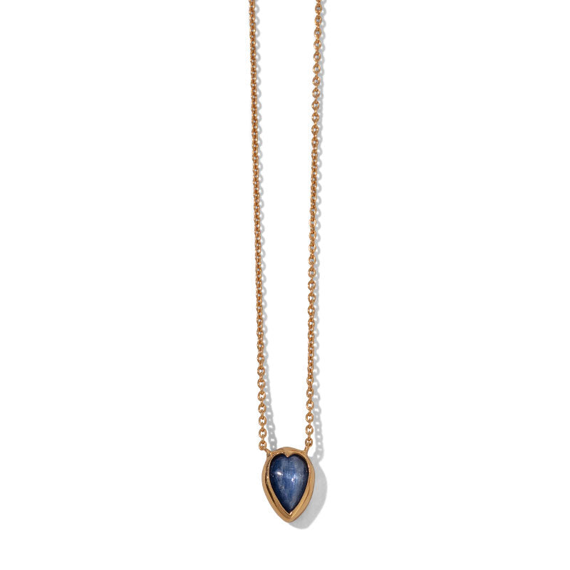 Brave Heart Necklace, Kyanite, 9kt Yellow Gold