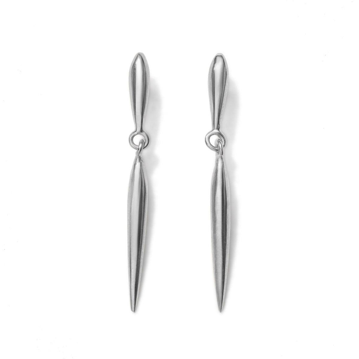 silver nexus stud with elongated seed forms