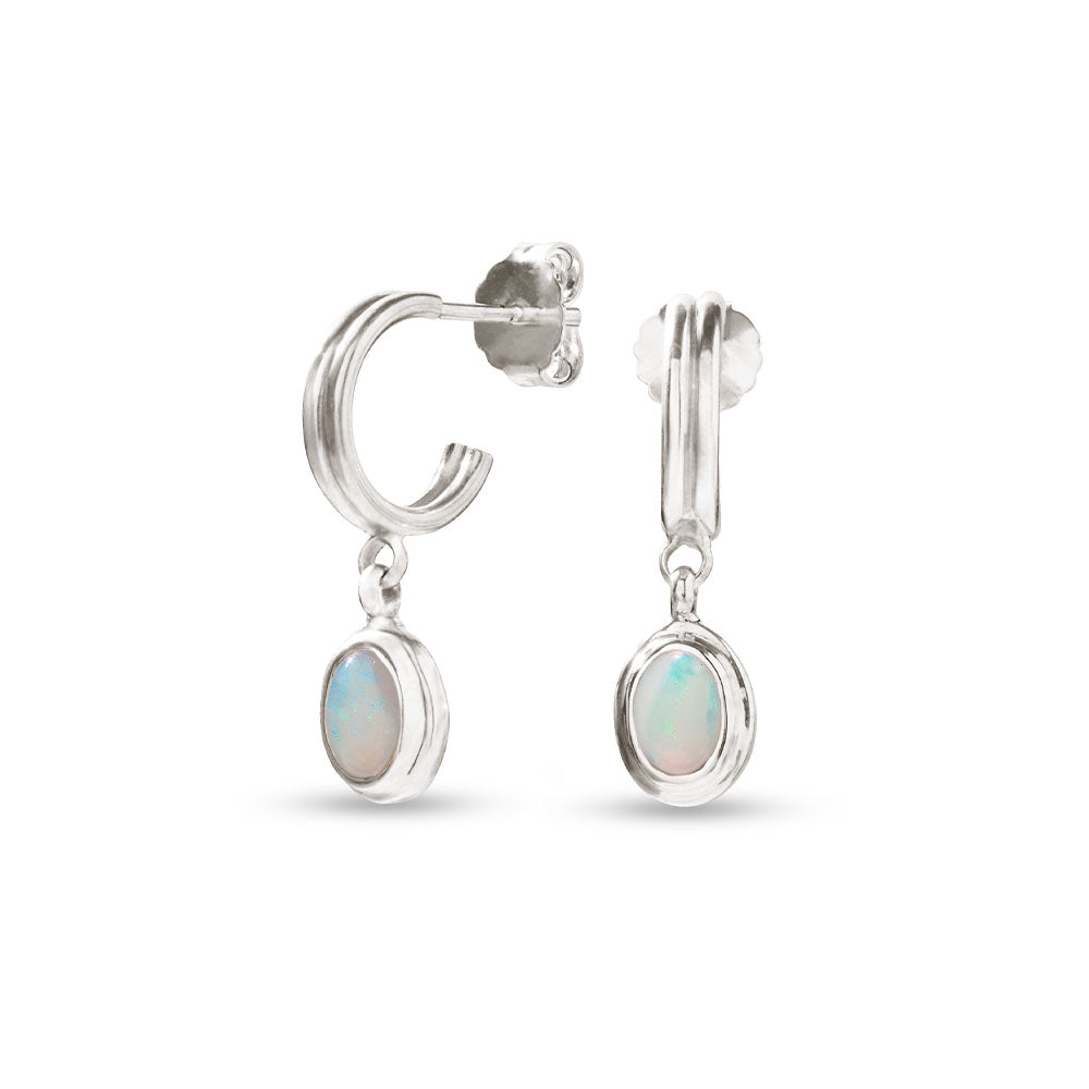 Odessa Hoop, Opal, Silver