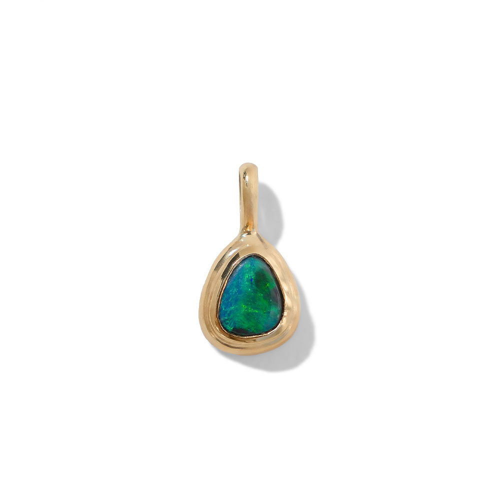 Ellipse Pendant, Trigon Black Opal, 9kt Yellow Gold