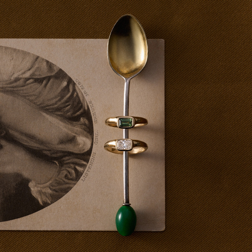 Organica Ring, Green Sapphire, 14kt Yellow Gold