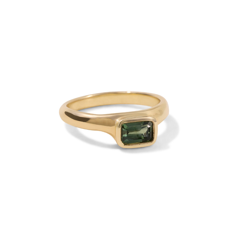 Organica Ring, Green Sapphire, 14kt Yellow Gold