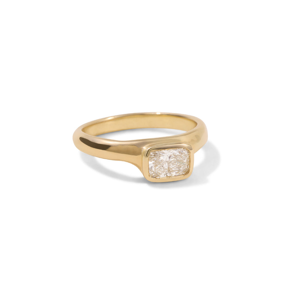 Organica Ring, Radiant Diamond, Solid Yellow Gold