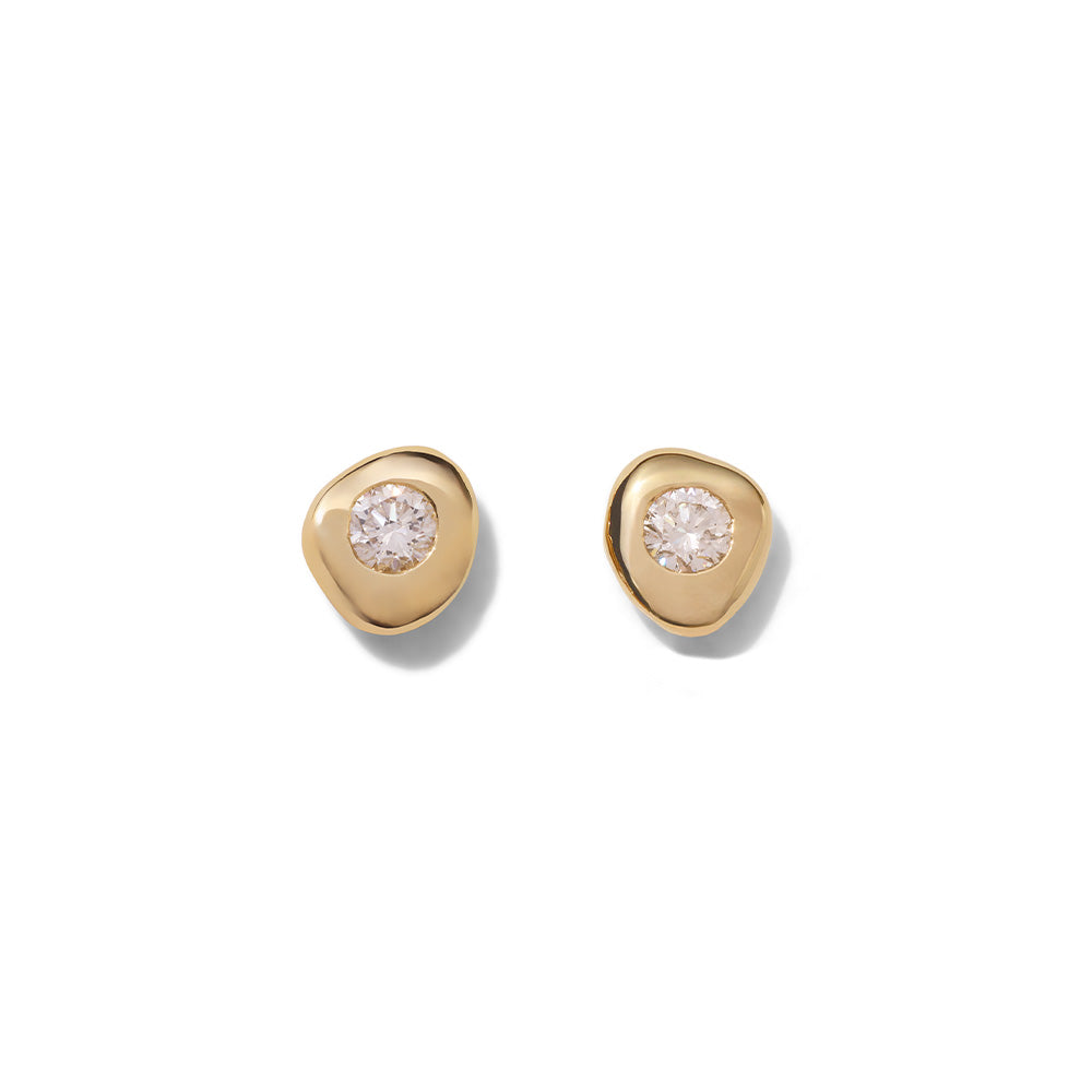 Organica Stud, Diamond, 9kt Yellow Gold