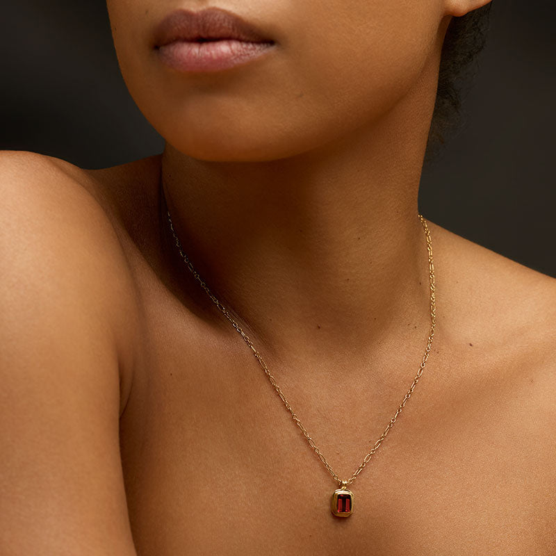 Petra Necklace, Garnet, Gold